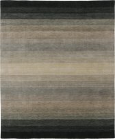 Panorama Black Grey Vloerkleed - 80x300  - Rechthoek - Laagpolig Tapijt - Modern - Grijs, Zwart