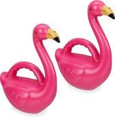 Relaxdays gieter flamingo - 2 stuks - gietertje planten - gietertjes design - 1.8 liter