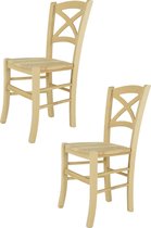 Tommychairs Cross - Eetkamerstoelen - Set van 2 - Naturel - Hout