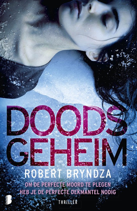 Couverture du livre "Doods geheim" avec une femme dans un environnement hivernal. Le titre et l'auteur sont clairement visibles.