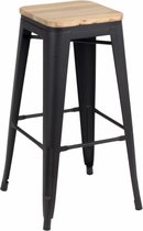 Sortio Home - Barkruk Retro - Zwart - Hout