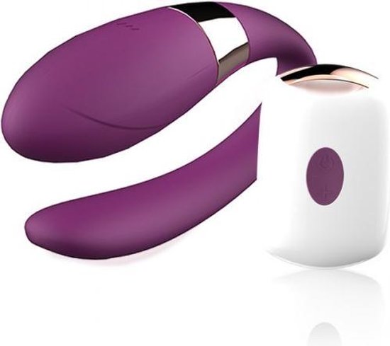 V-Vibe Paars-  Koppel Toy - USB Oplaadbaar - 7 Function -  afstand bedienbaar - Cadeau Tip!