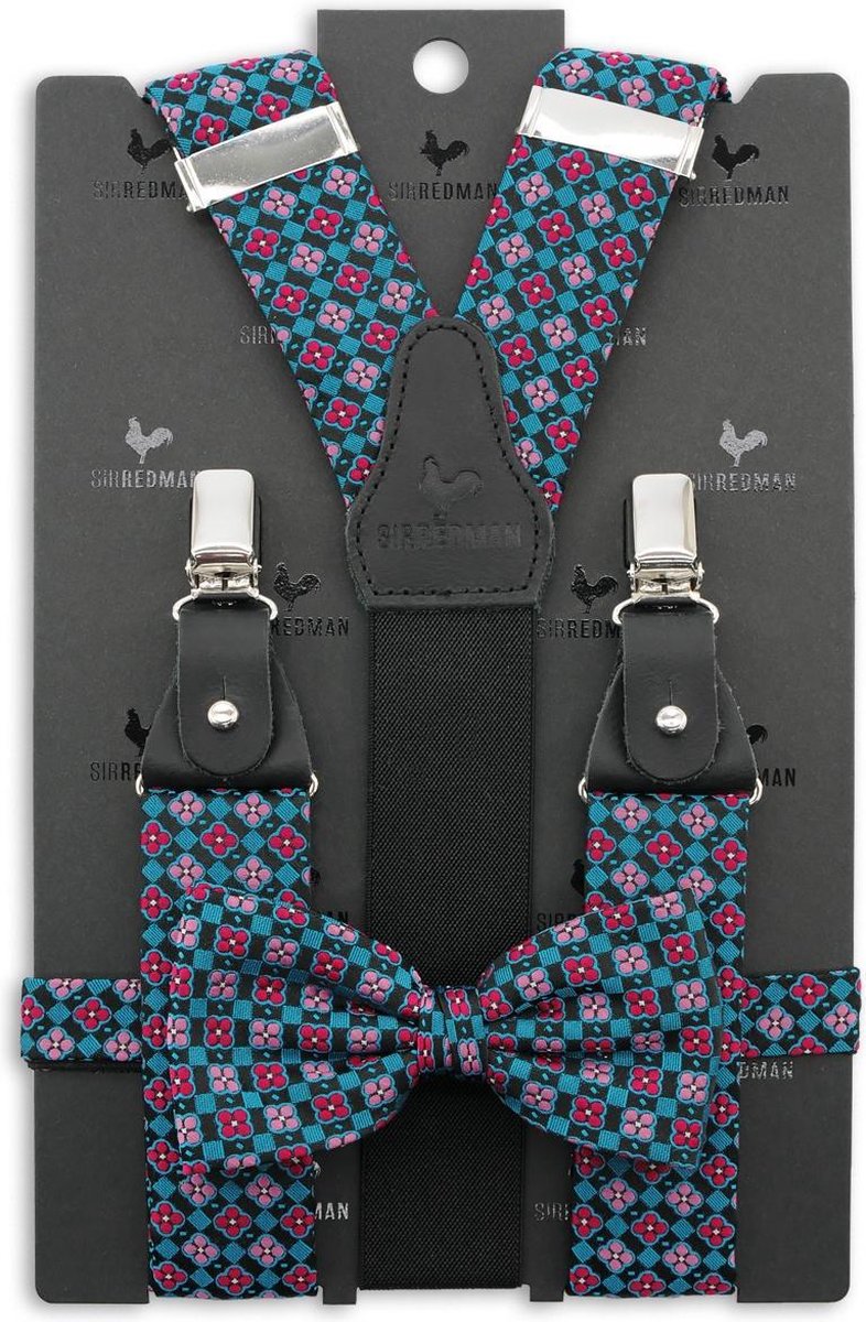 Sir Redman - bretels combi pack - Daisy Lewis - zwart / turquoise / roze