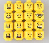 Minifigure Compatibel - Mini figures - Hoofden met karakters - Man A - 16 pack