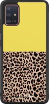 Samsung A51 hoesje - Luipaard geel | Samsung Galaxy A51 case | Hardcase backcover zwart