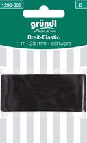 1290-300 Breed elastiek 1m x 28mm zwart