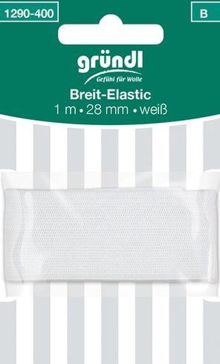1290-400 Breed elastiek 1m x 28mm wit