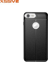 Xssive Leder look TPU Cover voor Apple iPhone 7 - iPhone 8 - iPhone SE (2020) - Zwart