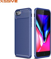 Xssive Carbon TPU Cover voor Apple iPhone 7 - iPhone 8 - iPhone SE (2020) - Blauw