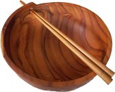 Nusa Originals - Teakhouten Noodlebowl met chopsticks - Large