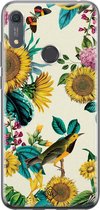 Huawei Y6 (2019) hoesje siliconen - Zonnebloemen / Bloemen | Huawei Y6 (2019) case | geel | TPU backcover transparant