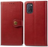 Mobigear Snap Button Telefoonhoesje geschikt voor OPPO A72 Hoesje Bookcase Portemonnee - Rood