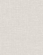 Textiel look behang Profhome DE120112-DI vliesbehang hardvinyl warmdruk in reliëf gestempeld tun sur ton mat beige crèmewit 5,33 m2