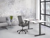 Elektrisch zit/sta bureau Basic Plus breed 160CM diep 80CM bladkleur Wit framekleur Zwart (RAL9011)