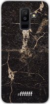 Samsung Galaxy A6 Plus (2018) Hoesje Transparant TPU Case - Dark Golden Marble #ffffff