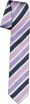 Pelucio stropdas - blauw met paarse streep - Maat: One size