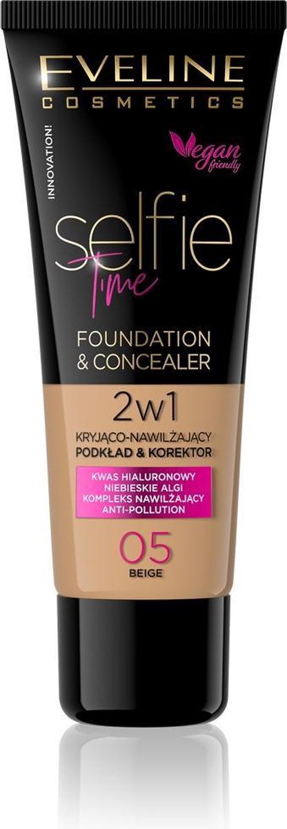Eveline Cosmetics Selfie Time Foundation & Concealer 05 Beige 30ml.*