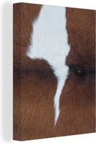 Canvas Schilderij Koeien - Patronen - Bruin - Wit - 30x40 cm - Wanddecoratie