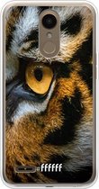 LG K10 (2018) Hoesje Transparant TPU Case - Tiger #ffffff