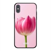 iPhone Xs Hoesje TPU Case - Pink Tulip #ffffff
