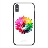 iPhone X Hoesje TPU Case - Rainbow Pompon #ffffff