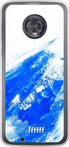 Motorola Moto G6 Hoesje Transparant TPU Case - Blue Brush Stroke #ffffff