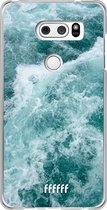 LG V30 (2017) Hoesje Transparant TPU Case - Whitecap Waves #ffffff