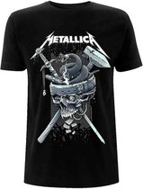 Metallica Heren Tshirt -S- History White Logo Zwart