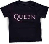 Queen Kinder Tshirt -Kids tm 5 jaar- Pink Logo Zwart