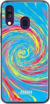 Samsung Galaxy A50 Hoesje Transparant TPU Case - Swirl Tie Dye #ffffff
