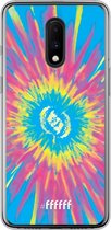 OnePlus 7 Hoesje Transparant TPU Case - Flower Tie Dye #ffffff