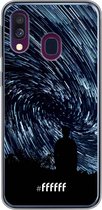 Samsung Galaxy A40 Hoesje Transparant TPU Case - Starry Circles #ffffff