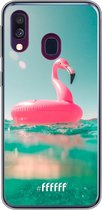 Samsung Galaxy A40 Hoesje Transparant TPU Case - Flamingo Floaty #ffffff