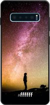 Samsung Galaxy S10 Plus Hoesje TPU Case - Watching the Stars #ffffff