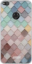 Huawei P8 Lite (2017) Hoesje Transparant TPU Case - Colour Tiles #ffffff