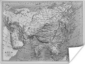 Papier affiche blanc noir carte du monde classique
