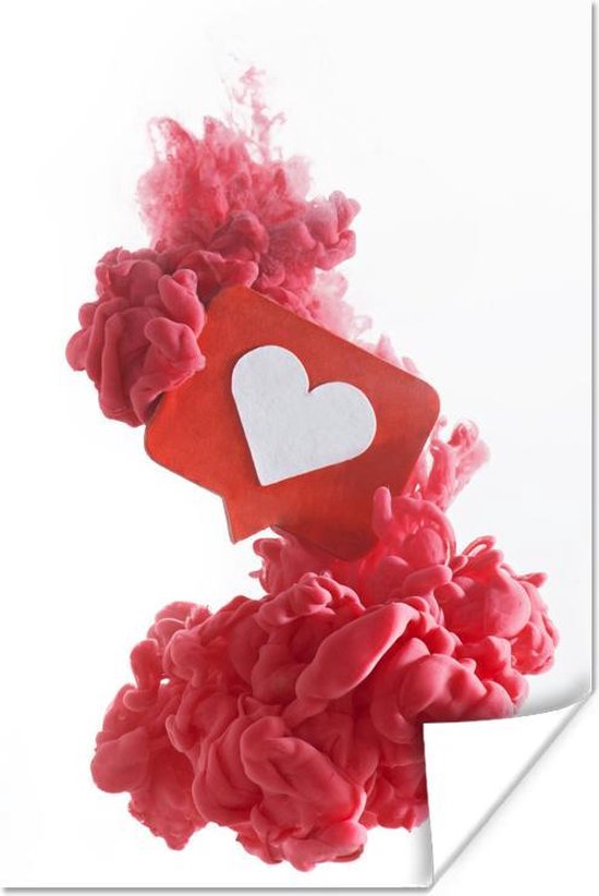 Coeur dans une bouffée de papier d'affiche rouge | bol.com