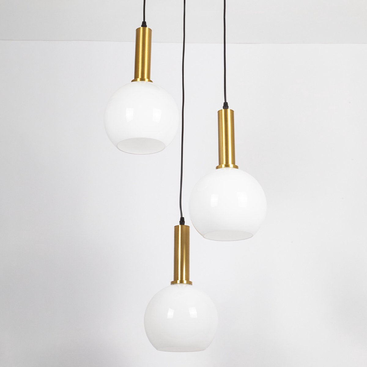 LumenXL Hanglamp Aiden - melkwit glas, 3-lichts