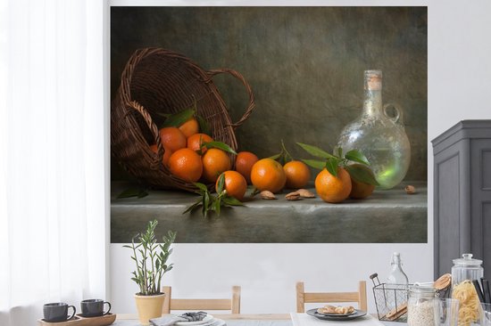 Stickers Stickers muraux - Nature morte - Mandarine - Bouteille - 160x120 cm - Film adhésif XXL