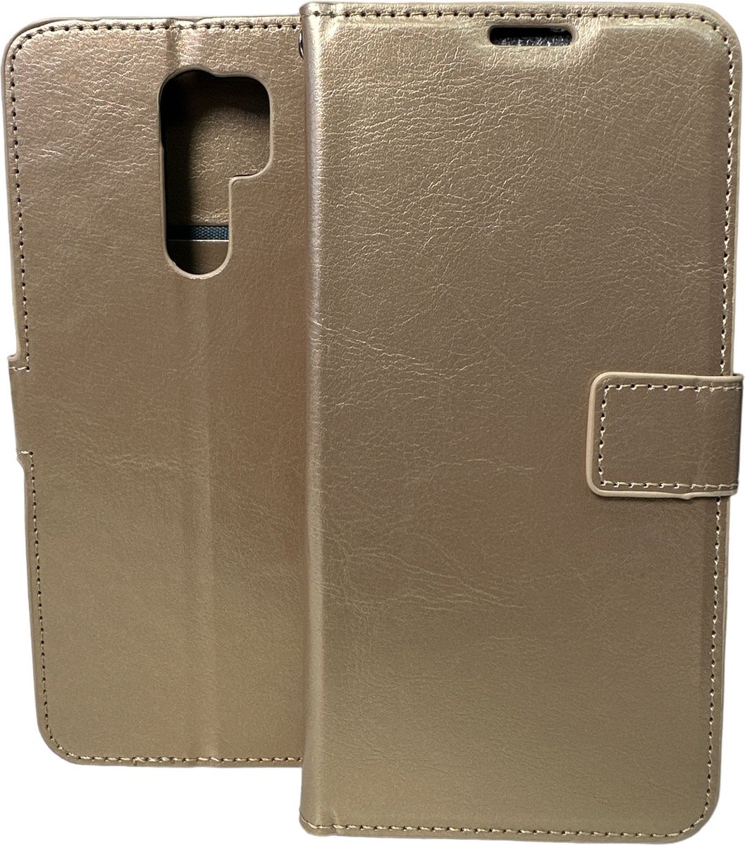 Portemonnee Book Case Hoesje Geschikt voor: Xiaomi Redmi 9 - Goud