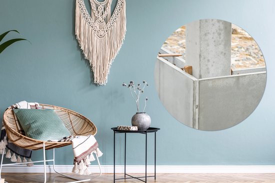 WallCircle - Wandcirkel ⌀ 120 - Beton - Bouwen - Bouwplaats - Ronde schilderijen woonkamer - Wandbord rond - Muurdecoratie cirkel - Kamer decoratie binnen - Wanddecoratie muurcirkel - Woonaccessoires XXL