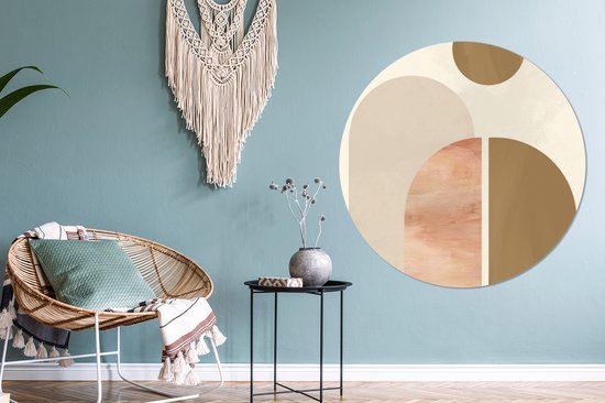 Wall Circle - Wall Circle Indoor - Abstrait - Design - Rose - ⌀ 120 cm - Décoration murale - Peintures Ronds XXL