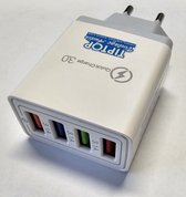 USB Lader - snellader 12.4 Ampere voor smartphones en tablets. Wereldwijd te gebruiken, multi-poort laden Beveiligd. Geschikt voor Apple, Samsung, Huawei, OPPO, OnePlus en meer. EU stekker