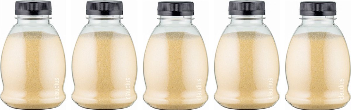 Goedkoopste Scrubzout Vanille - 375 gram - Fles met zwarte dop - Set van 5 stuks - Hydraterende Lichaamsscrub