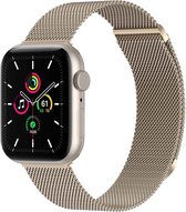 iMoshion Bandje Geschikt voor Apple Watch Bandje Series 1 / 2 / 3 / 4 / 5 / 6 / 7 / 8 / 9 / SE - 38 / 40 / 41 mm Maat M - Sterrenlicht - iMoshion Milanees magnetische band - zilver
