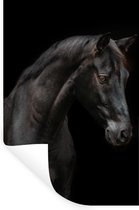 Muurstickers - Sticker Folie - Paard - Dier - Zwart - 40x60 cm - Plakfolie - Muurstickers Kinderkamer - Zelfklevend Behang - Zelfklevend behangpapier - Stickerfolie