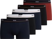 HUGO BOSS Boxers Essential (pack de 5) - boxers courts pour hommes - bleu - noir et rouge foncé - Taille : L