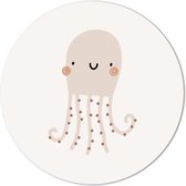 Label2X - Muurcirkel kids octopus - 140 cm - Dibond - Multicolor - Wandcirkel - Rond Schilderij - Muurdecoratie Cirkel - Wandecoratie rond - Decoratie voor woonkamer of slaapkamer
