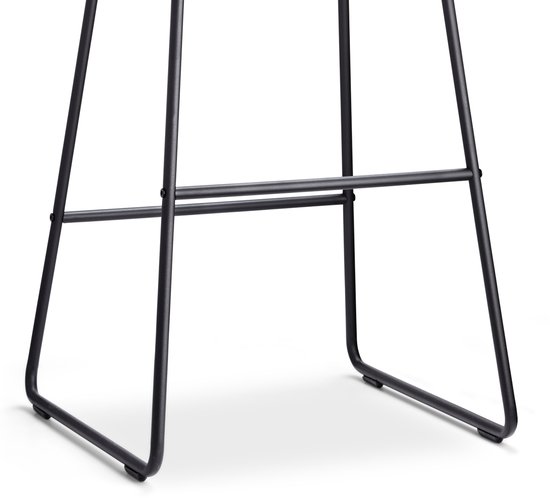 Nolon Nino-Mats Tabourets de bar Set de 2 Gris Clair - Piètement Zwart - Hauteur d'assise 65 cm - Tissu - Pour îlot de Cuisine