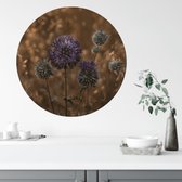 Label2X - Muurcirkel - Purple Peace - Ø 30 cm - Dibond - Multicolor - Wandcirkel - Rond Schilderij - Bloemen en Planten - Muurdecoratie Cirkel - Wandecoratie rond - Decoratie voor woonkamer of slaapkamer